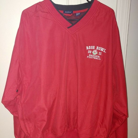 University Wisconsin Badgers 2011 Rose Bowl Rivers End Pullover Windbreaker L - Picture 3 of 3